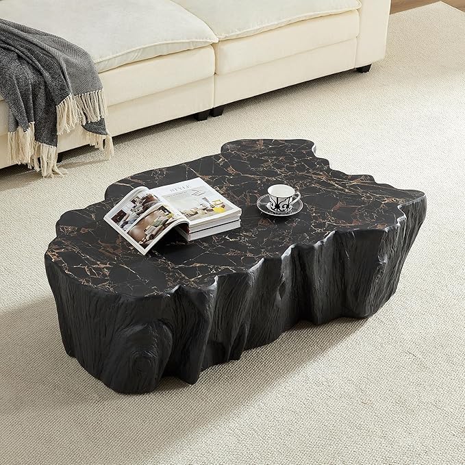 48.62" Coffee Table Modern Unique Shape Fiberglass Center Table by JURMALYN