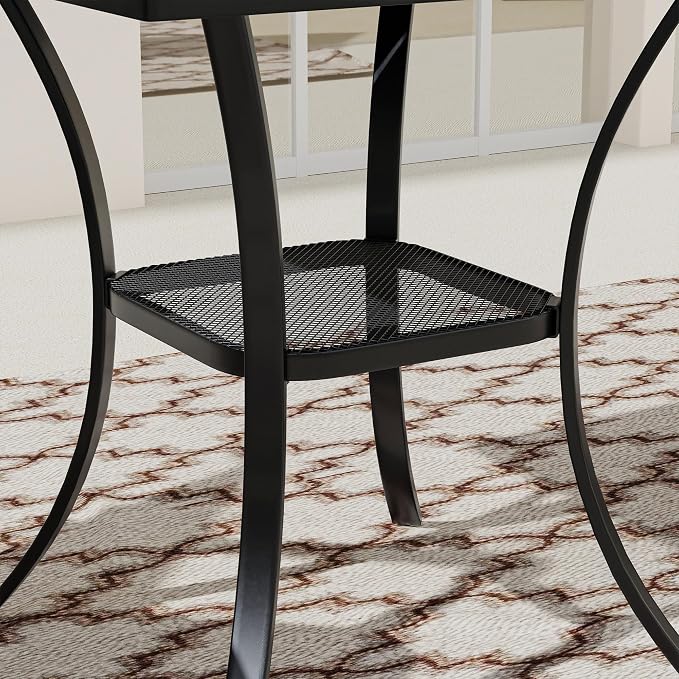 VICLLAX Patio Dining Table, Metal Outdoor Bistro Table 28" Square Table - Image 7