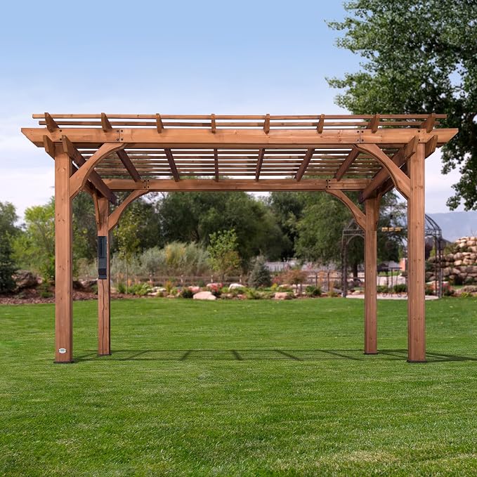 Backyard Discovery Beaumont 14' x 10' Traditional Cedar Wood Pergola Kit - Image 6