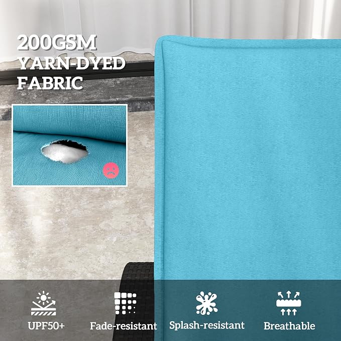 Outsunny Outdoor Lounge Chair Cushion Set of 2, UPF50+ 200gsm Fabric and 25D - Image 4