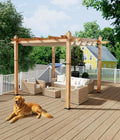GarveeLife 10 x 10 ft Wood-Grain Aluminum Pergola Outdoor Pergola by GarveeLife