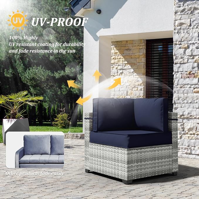 14 Pcs Outdoor Cushion Covers Patio Cushion Slipcovers Replacement Splash Proof - Image 5