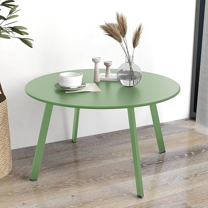 Grand patio Outdoor Round Coffee Table, 28-inch Patio Side Table, Sage Green - Image 5