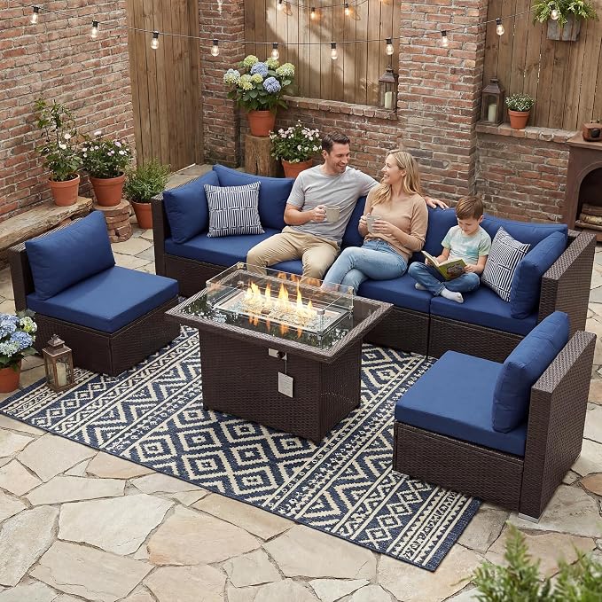 NICESOUL 7 Piece Large Size Patio Sectional Furniture Set - Image 2
