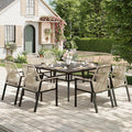 9 Pieces Outdoor Dining Set for 8, Patio Dining Set Wicker Rattan Chairs by MIXPATIO