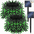 Dazzle Bright 2 Pack Total 400LED 132FT Green Christmas Solar String Outdoor by DazzleBright