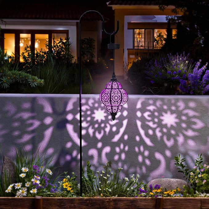 Hanging Solar Lights Outdoor Garden Decor Solar Lantern Waterproof Plastic - Image 8