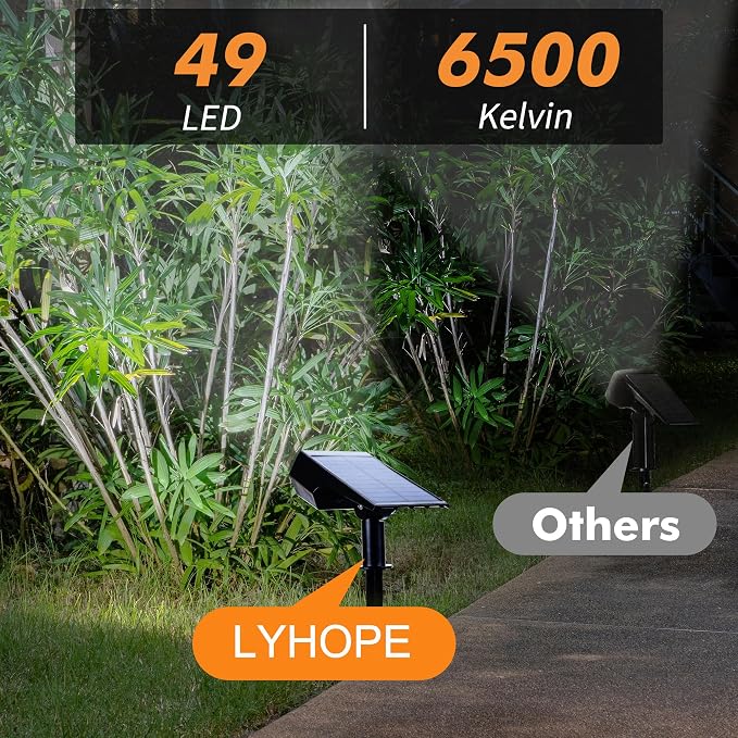 LYHOPE Solar Spot Light Outdoor, 49 LED Lights - Image 4