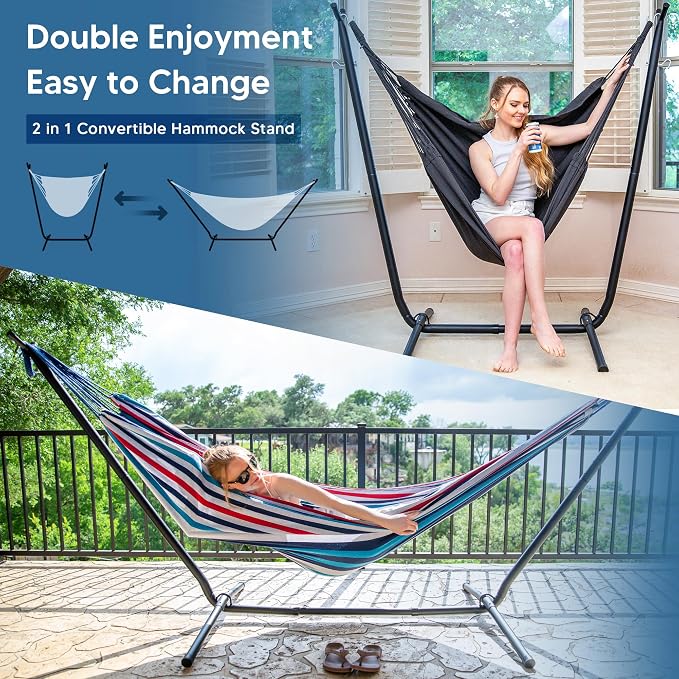 SUNCREAT 2-in-1 Convertible Portable Double Hammock - Image 2