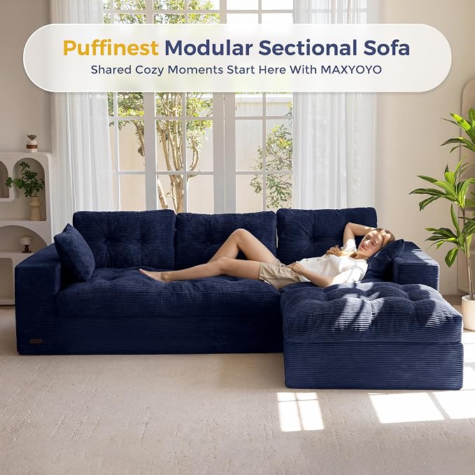 MAXYOYO 104" L Shaped Modular Sectional Sofa - Image 4