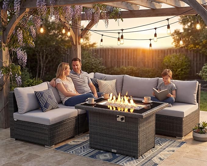 Nicesoul 6 Piece L Shaped Outdoor Patio Set - Image 3