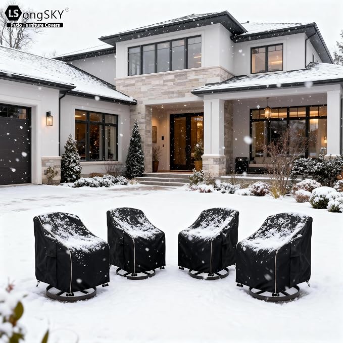 Patio Swivel Chair Cover 4 Pack, Waterproof Heavy Duty Outdoor Chair Covers - Image 7