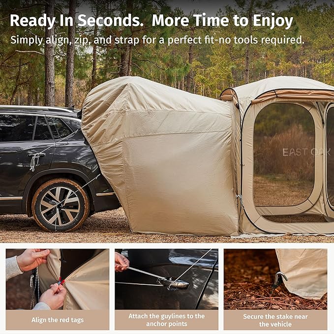 East Oak SUV Tailgate Tent Extension | Camping Shade - Image 6