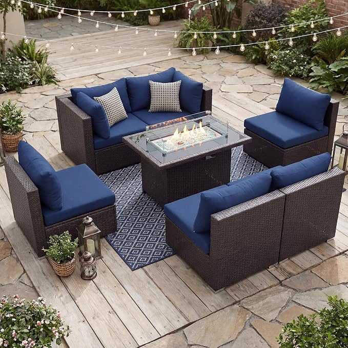 NICESOUL 7 Piece Large Size Patio Sectional Furniture Set - Image 3