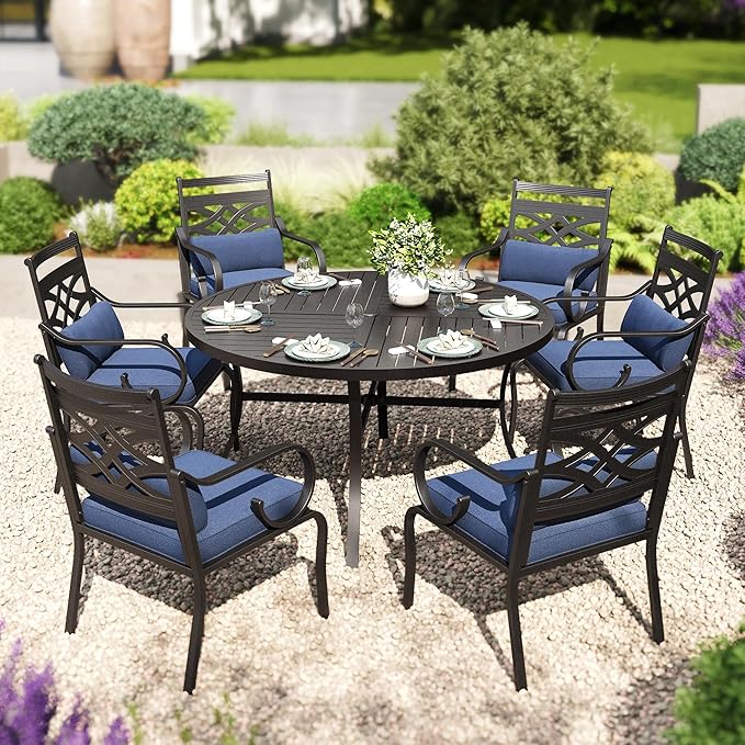 PHI VILLA 7 Pieces Outdoor Dining Set by PHIVILLAThepioneerofcomfortablehouseholdsupplies