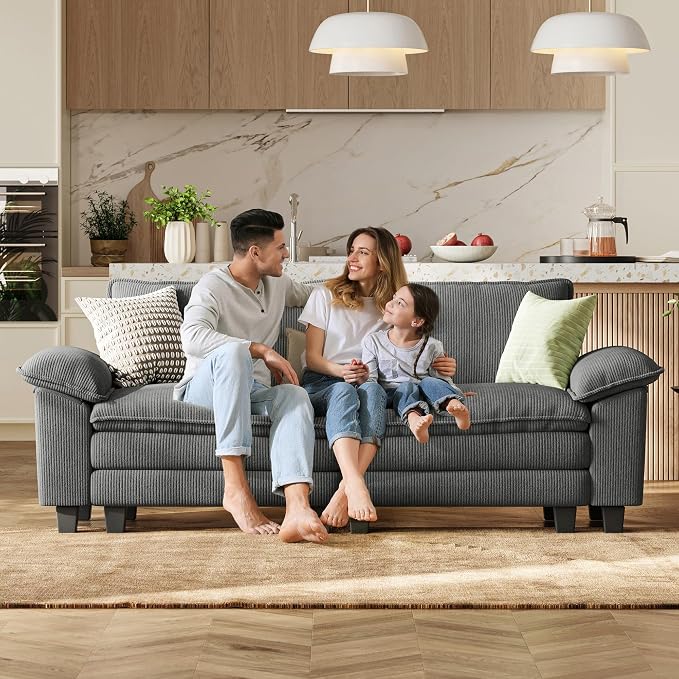 LINSY HOME 90'' Cloud Loveseat Sofa, Modular Sectional Couches Corduroy Cloud - Image 6