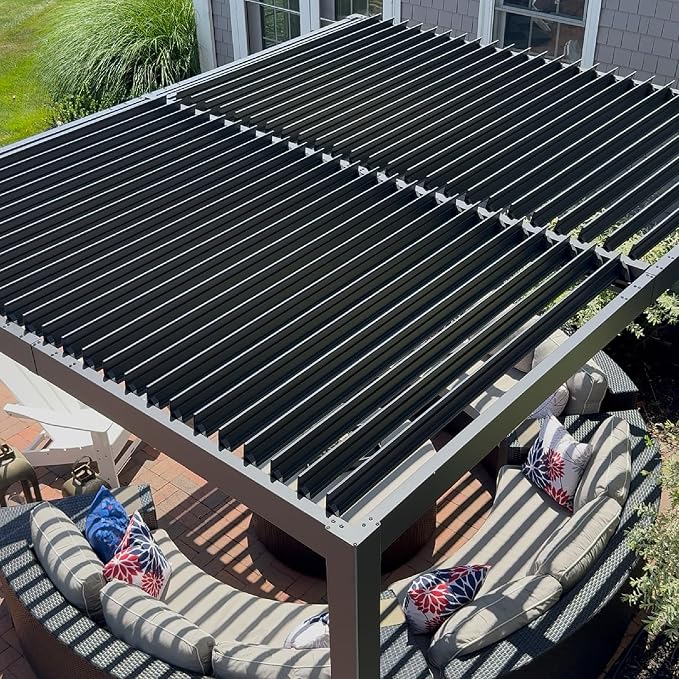 PURPLE LEAF Louvered Pergola 10' x 12' Aluminum Outdoor Pergola - Image 2