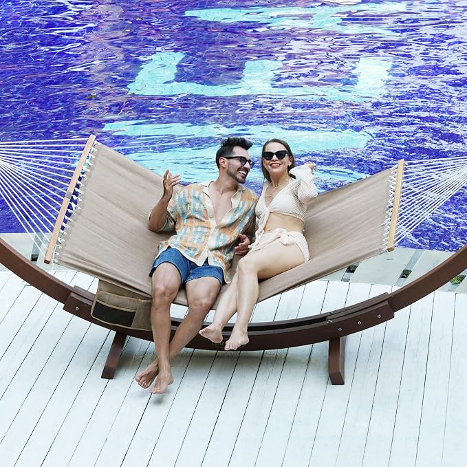 Lazy Daze Hammocks 11 FT Double Outside Hammock Quick Dry Olefin Fabric Hammock - Image 7