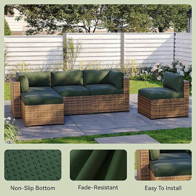 Aoxun 11pcs Patio Cushion Covers Replacement, Waterproof Outdoor Furniture - Image 6