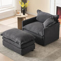 Oversized Chair with Ottoman Upholstered Comfy Single Sofa Chaise Lounge Chair by Janoray