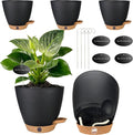 6 Inch Self Watering Pots for Indoor Plants – Small Plastic Planters by Fielda