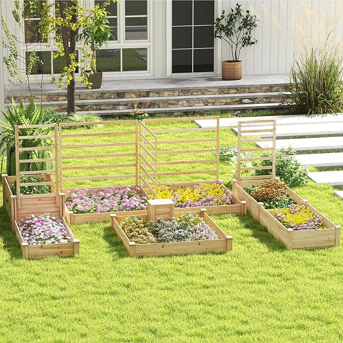 Giantex Raised Garden Bed, Elevated Square Planting Bed - Image 3