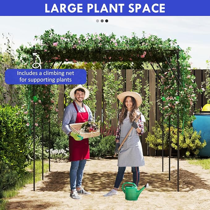 Outsunny Garden Arch Trellis, 7.3 FT Tall Plant Trellis Support, Outdoor - Image 3