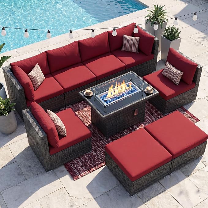 NICESOUL 9 Piece Extra Large Outdoor Patio Furniture Set - Image 2