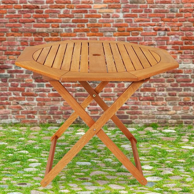 Sunnydaze Folding Meranti Wood Outdoor Dining Table - Image 7