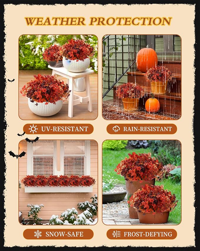 Artificial Mums Outdoor Fake Fall Flowers Decorations - Image 5