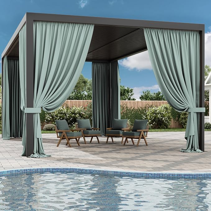 Gazebo Universal Replacement Privacy Curtain, 4-Panels Sidewall Curtains - Image 6