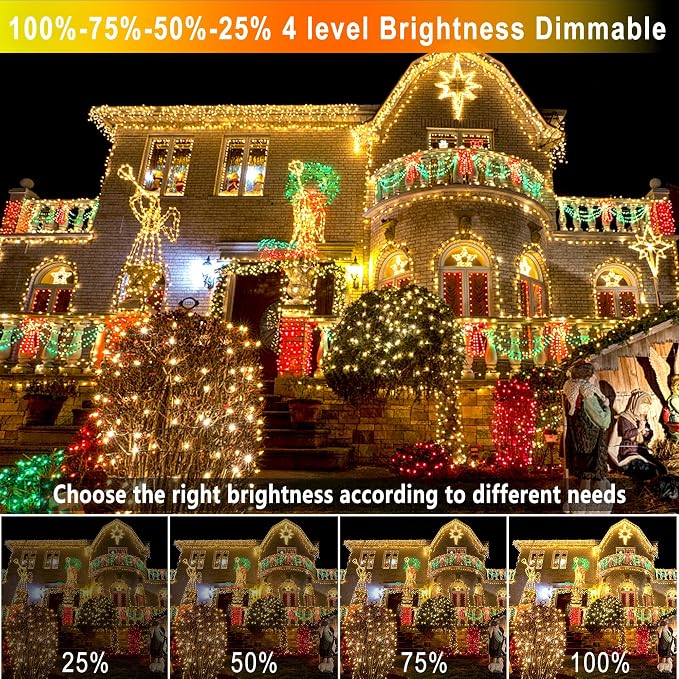 KNONEW 403FT 1000 LED Christmas Lights Color Changing Outdoor String Lights - Image 5