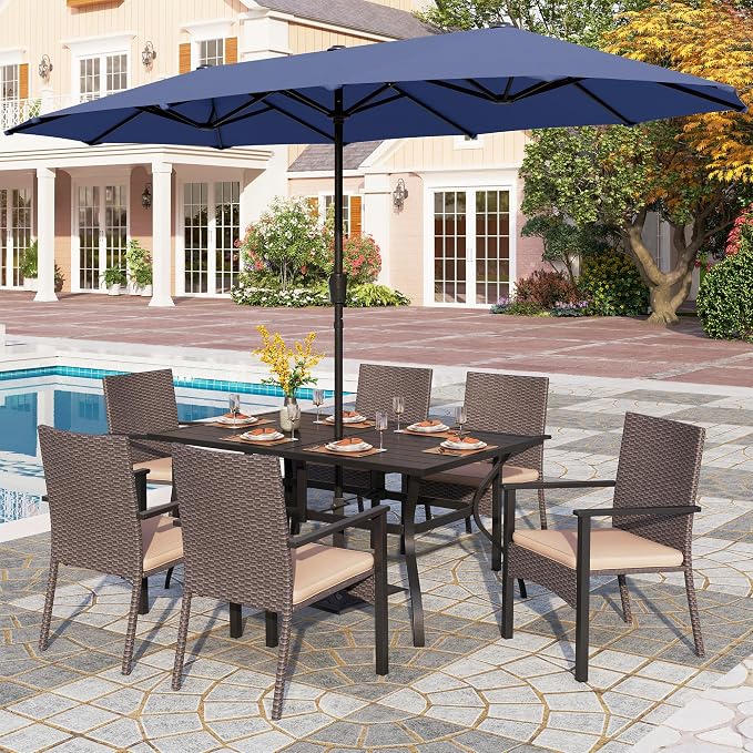 PHI VILLA 7 Pieces Patio Dining Set - Image 7