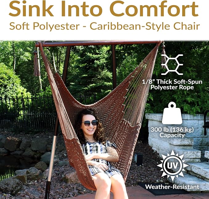 Sunnydaze Outdoor Hammock Chair Swing - Image 2