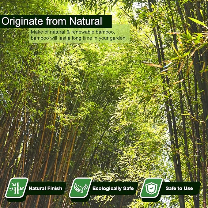 15pcs 3/4" D Thicker Heavy Duty Bamboo Stakes, 7FT Plant Stakes, Natural Garden - Image 2