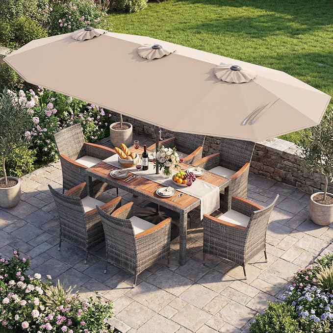 Tangkula 9 Piece Rattan Outdoor Dining Set - Image 2