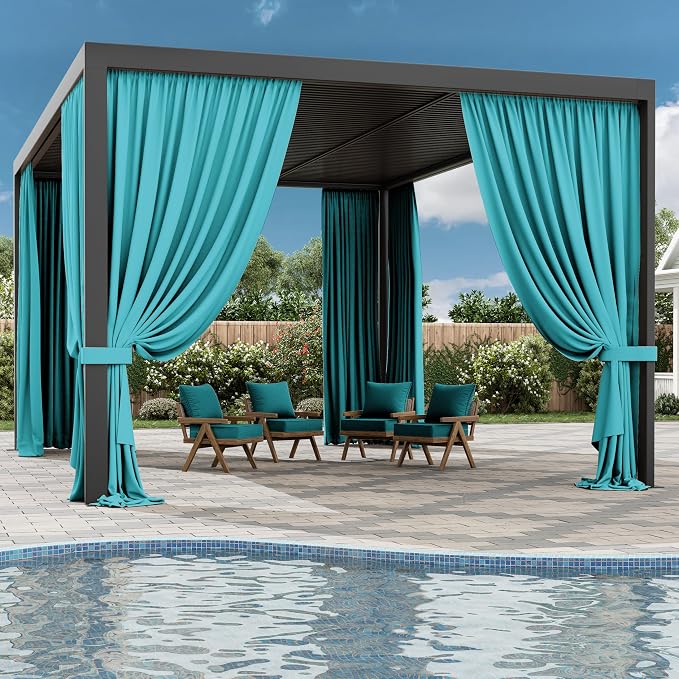 Gazebo Universal Replacement Privacy Curtain, 4-Panels Sidewall Curtains - Image 6