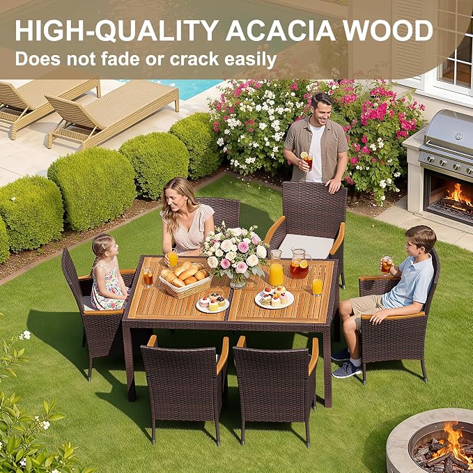 Devoko Dining 7 PCS Furniture, Patio Conversation Set - Image 3