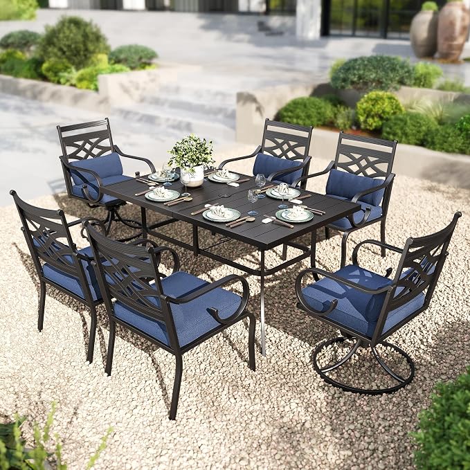 PHI VILLA 7 Pieces Outdoor Dining Set by PHIVILLAThepioneerofcomfortablehouseholdsupplies