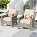 HOOOWOOO 2 Piece Patio Chairs Set, Outdoor Wicker Chairs, All Weather Resistant by DesignforBetterLife