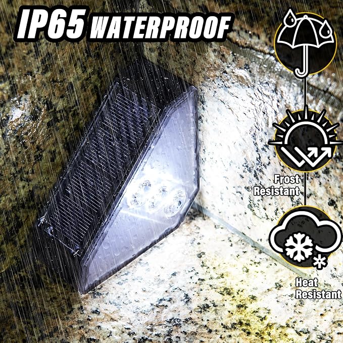 ROSHWEY Solar Stair Lights Outdoor Waterproof, 12 Pack Solar Powered Step Lights - Image 6