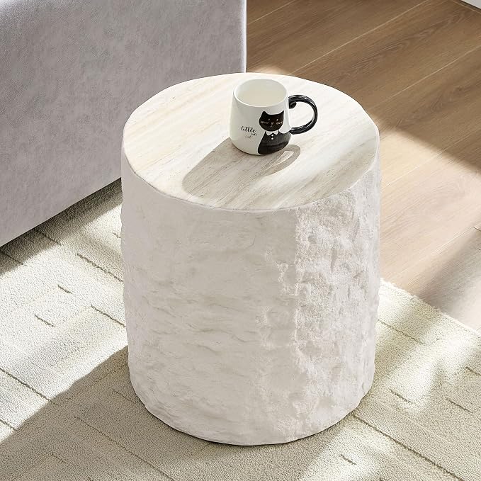 Round Coffee Table Set of 2 for Living Room Modern Drum Center Table Circle - Image 6
