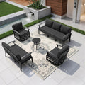 Kullavik Aluminum Patio Furniture Set, 5 Pieces 7 Seat Metal Outdoor Furniture by KULLAVIK