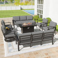Kullavik Aluminum Patio Furniture Set, 8 Pieces 10 Seat Metal Outdoor Furniture by KULLAVIK