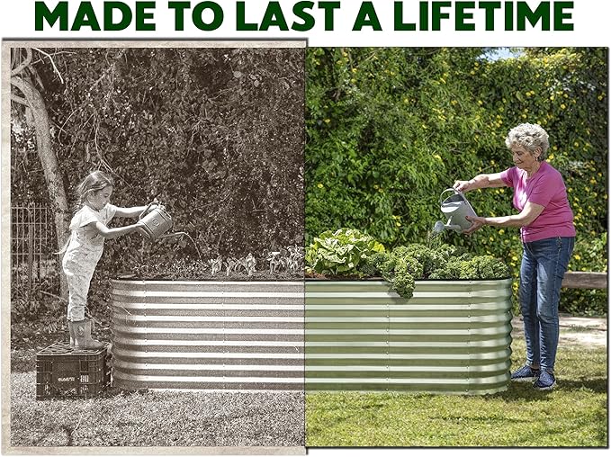 Plant & Plot Galvanized Raised Garden Beds Outdoor // 8×2×2 ft Planter Raised - Image 3
