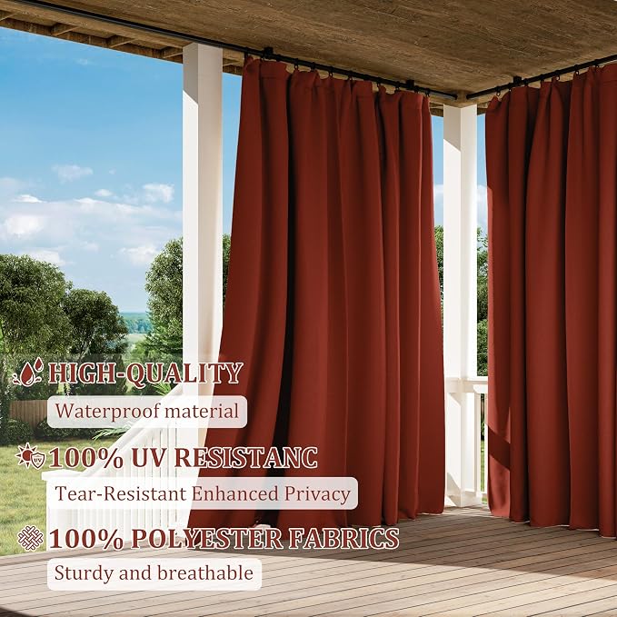 Gazebo Universal Replacement Privacy Curtain, 4-Panels Sidewall Curtains - Image 5