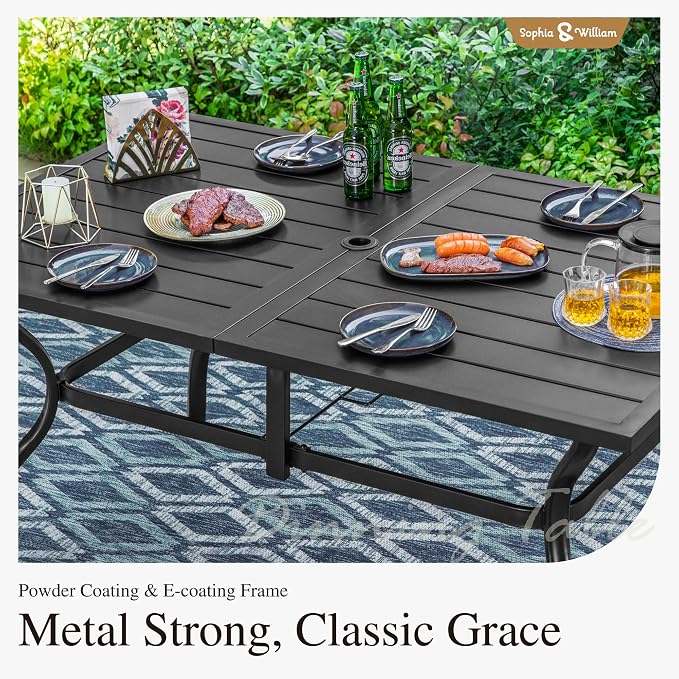 Sophia & William 7 Piece Metal Outdoor Patio Dining Bistro Sets - Image 8
