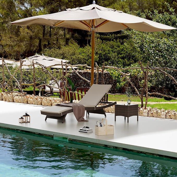 Pamapic Patio Chaise Lounge Set 2 Pieces，Patio Lounge Chair by Pamapic