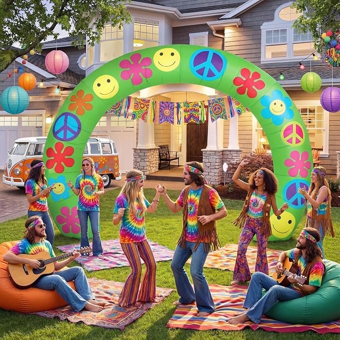 10 ft 60's Hippie Party Inflatable Decorations - Image 4