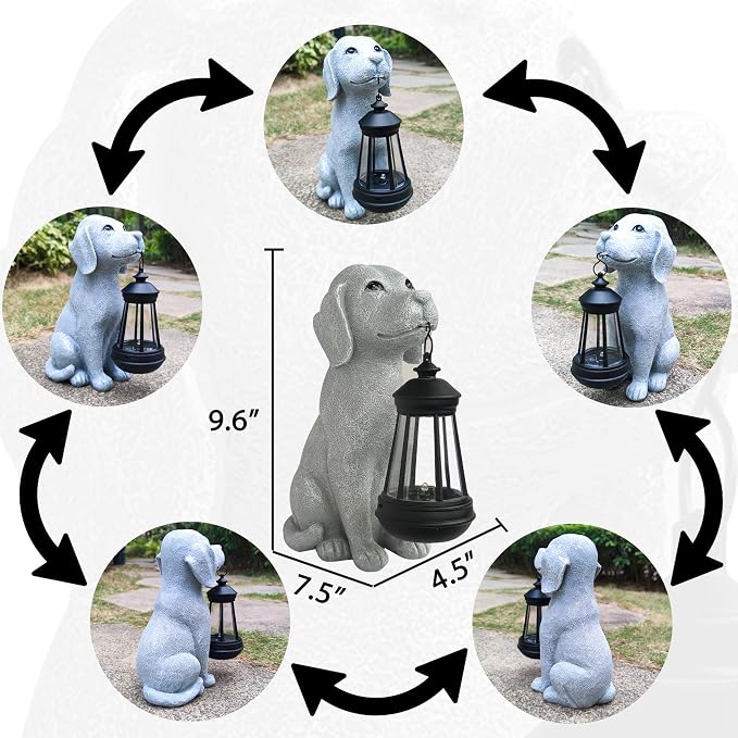 Solar Dog Outdoor Garden Statue - Image 5